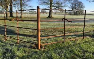 Estate fencing left to weather naturally in Witshire