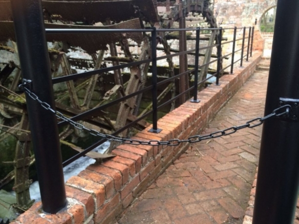 Safety Railings in listed mill ruins
